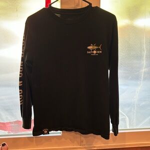 Salty Crew black long sleeve cotton tee shirt size small